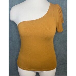 Banana Republic Top Womens One Shoulder Stretch Ribbed Dinner Date Night‎ Chic